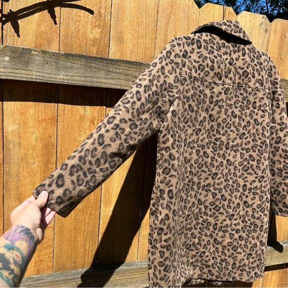 Adyson Parker Women's Cheetah Button Coat size large fall winter animal print - Picture 9 of 11